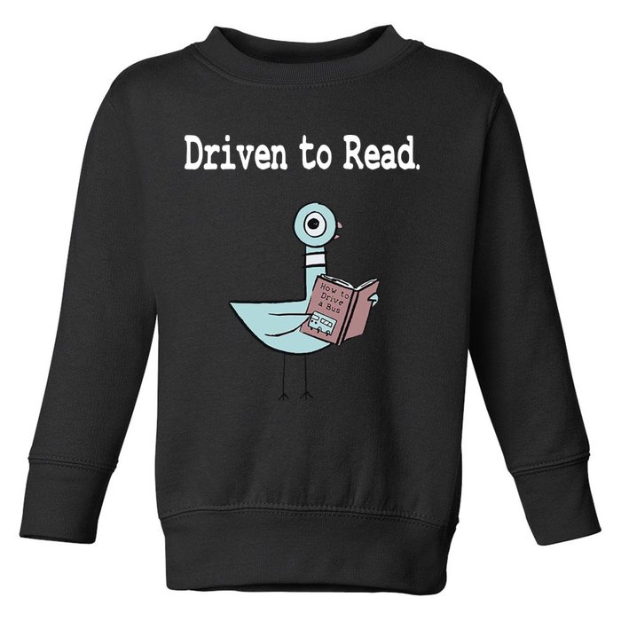 Driven To Read Pigeon Library Book Lover Toddler Sweatshirt