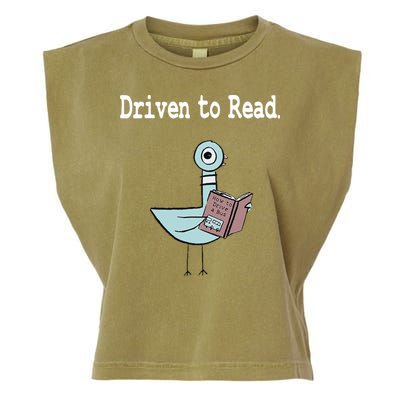 Driven To Read Pigeon Library Book Lover Garment-Dyed Women's Muscle Tee