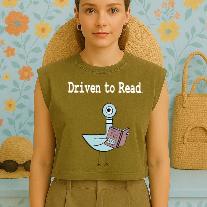 Driven To Read Pigeon Library Book Lover Garment-Dyed Women's Muscle Tee