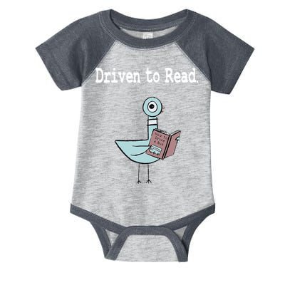 Driven To Read Pigeon Library Book Lover Infant Baby Jersey Bodysuit