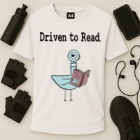 Driven To Read Pigeon Library Book Lover Performance Shirt