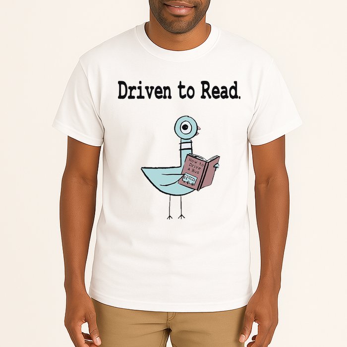 Driven To Read Pigeon Library Book Lover Tall T-Shirt