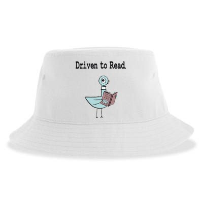 Driven To Read Pigeon Library Book Lover Sustainable Bucket Hat