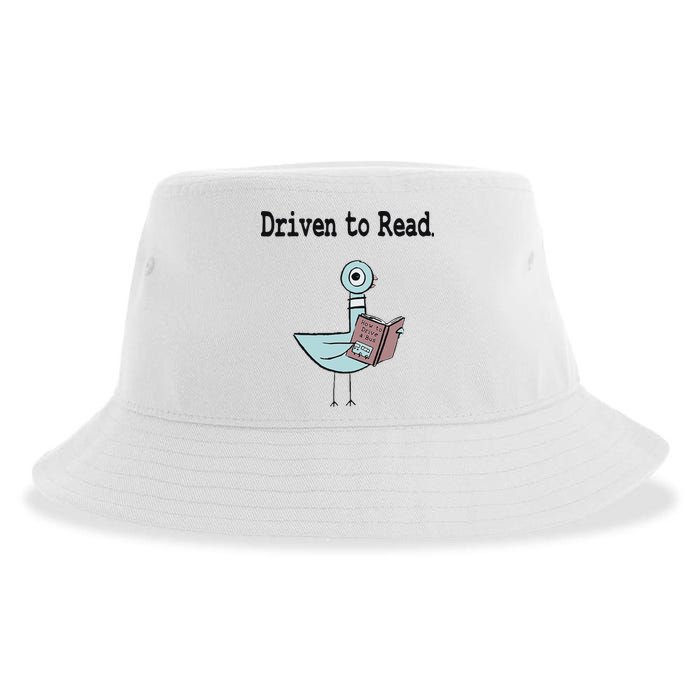 Driven To Read Pigeon Library Book Lover Sustainable Bucket Hat