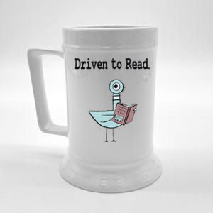 Driven To Read Pigeon Library Book Lover Beer Stein