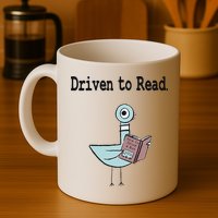 Driven To Read Pigeon Library Book Lover Mug
