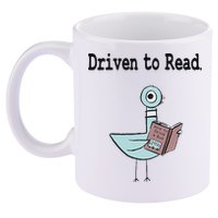 Driven To Read Pigeon Library Book Lover 11oz C Handle Ceramic Mug