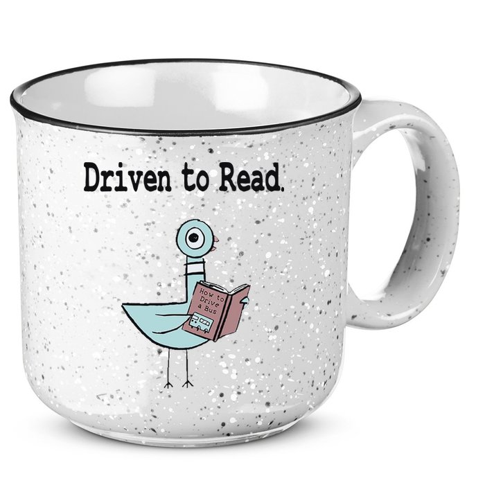 Driven To Read Pigeon Library Book Lover 15oz Campfire Ceramic Mug