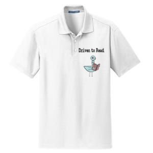 Driven To Read Pigeon Library Book Lover Dry Zone Grid Polo