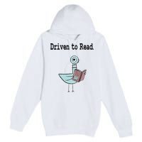 Driven To Read Pigeon Library Book Lover Premium Pullover Hoodie