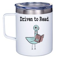 Driven To Read Pigeon Library Book Lover 12oz Stainless Steel Coffee Mug