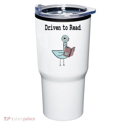 Driven To Read Pigeon Library Book Lover Tumbler