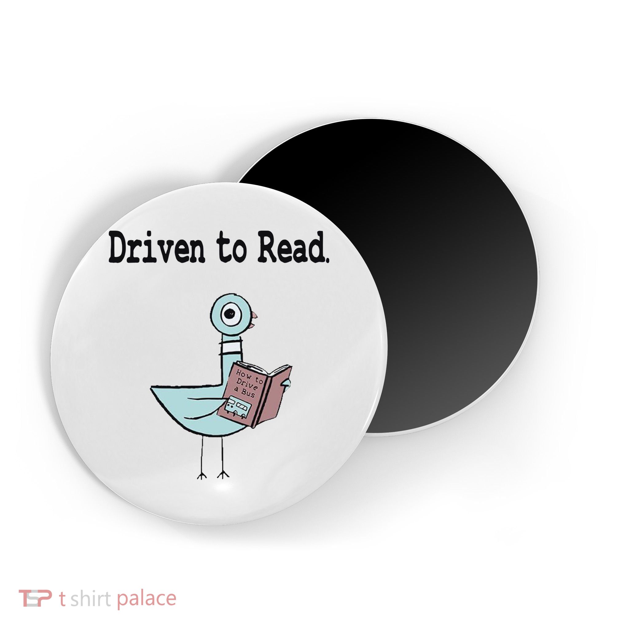 Driven To Read Pigeon Library Book Lover Magnet