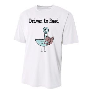 Driven To Read Pigeon Library Book Lover Performance Sprint T-Shirt