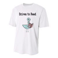 Driven To Read Pigeon Library Book Lover Youth Performance Sprint T-Shirt