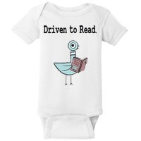 Driven To Read Pigeon Library Book Lover Baby Bodysuit