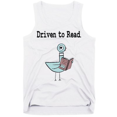 Driven To Read Pigeon Library Book Lover Tank Top
