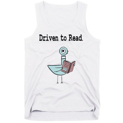 Driven To Read Pigeon Library Book Lover Tank Top