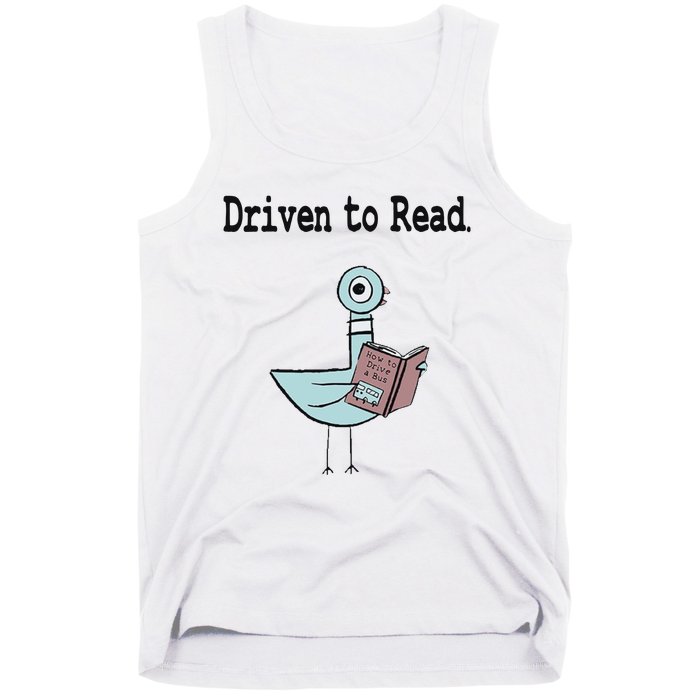 Driven To Read Pigeon Library Book Lover Tank Top