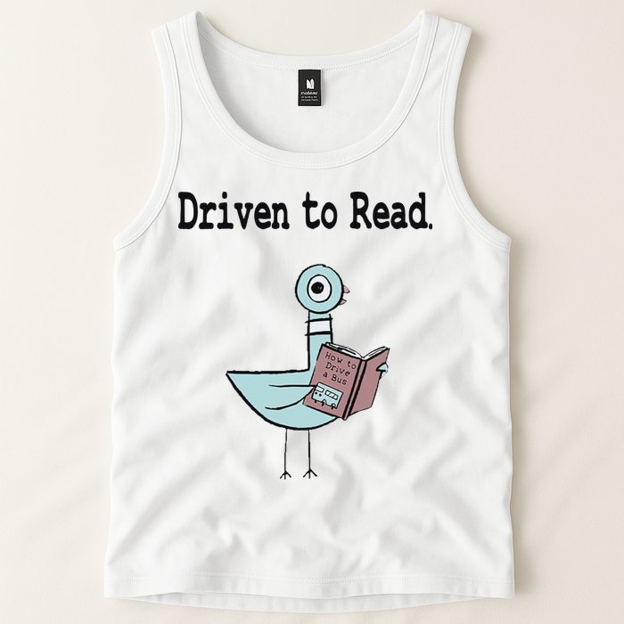Driven To Read Pigeon Library Book Lover Tank Top