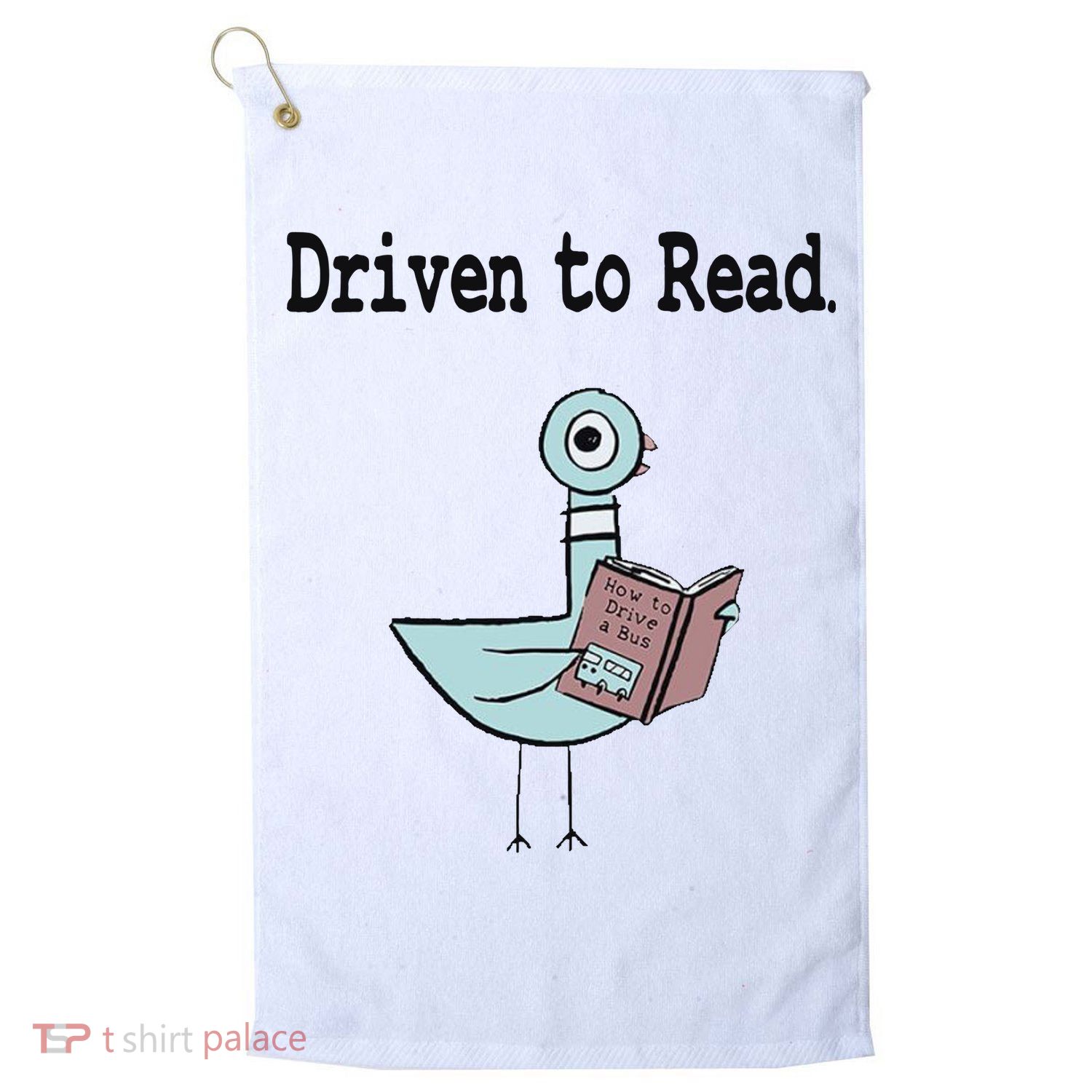 Driven To Read Pigeon Library Book Lover Golf Towel