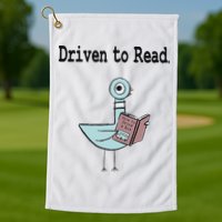 Driven To Read Pigeon Library Book Lover Golf Towel