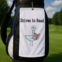 Driven To Read Pigeon Library Book Lover Golf Towel