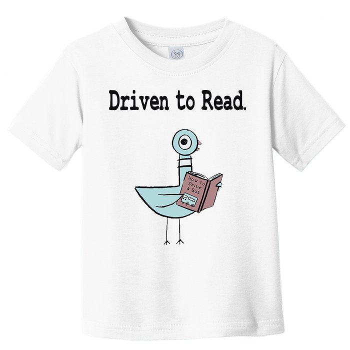 Driven To Read Pigeon Library Book Lover Toddler T-Shirt