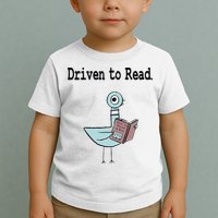 Driven To Read Pigeon Library Book Lover Toddler T-Shirt