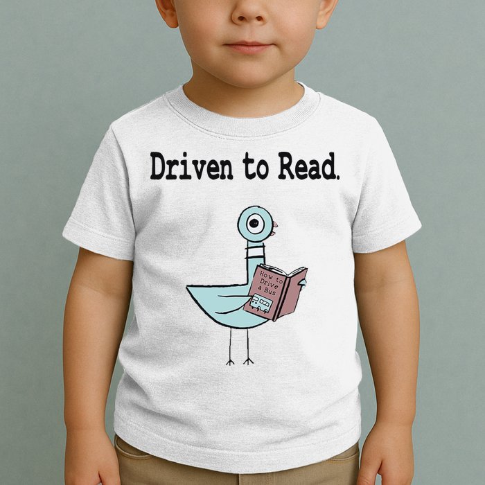Driven To Read Pigeon Library Book Lover Toddler T-Shirt