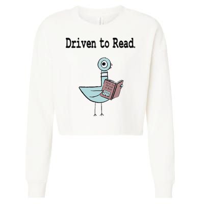 Driven To Read Pigeon Library Book Lover Cropped Pullover Crew