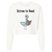 Driven To Read Pigeon Library Book Lover Cropped Pullover Crew