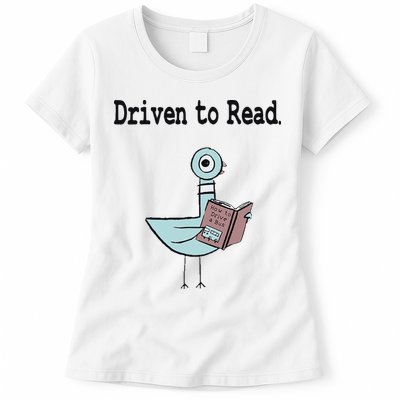Driven To Read Pigeon Library Book Lover Womens T-Shirt