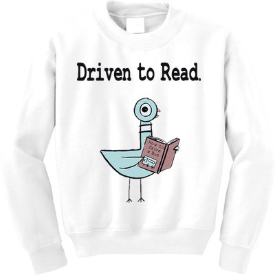 Driven To Read Pigeon Library Book Lover Kids Sweatshirt