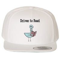 Driven To Read Pigeon Library Book Lover Wool Snapback Cap