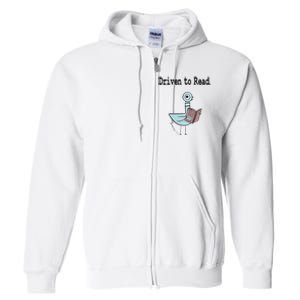 Driven To Read Pigeon Library Book Lover Full Zip Hoodie