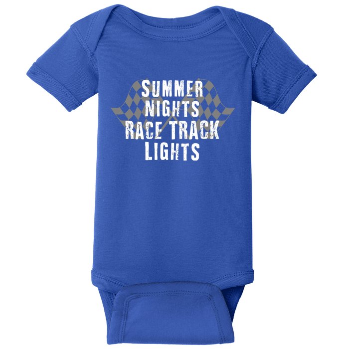 Dirt Track Racing Summer Nights Racetrack Lights Meaningful Gift Baby Bodysuit