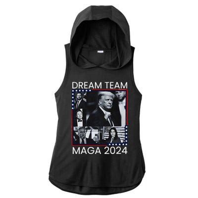 Dream Team Republican Trump Vance 2024 Ladies PosiCharge Tri-Blend Wicking Draft Hoodie Tank