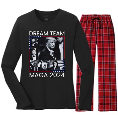 Dream Team Republican Trump Vance 2024 Women's Long Sleeve Flannel Pajama Set 