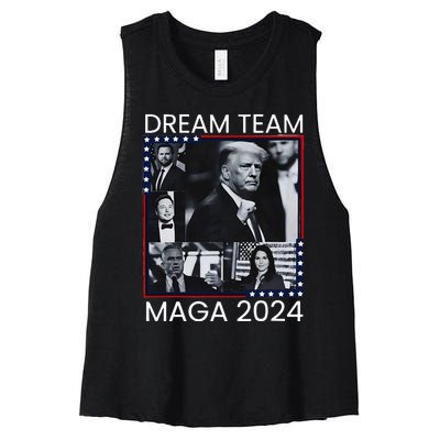 Dream Team Republican Trump Vance 2024 Women's Racerback Cropped Tank