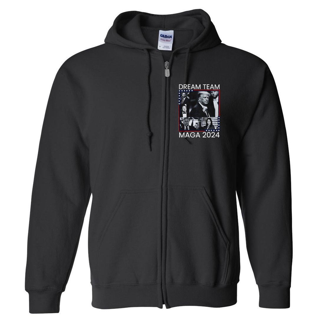 Dream Team Republican Trump Vance 2024 Full Zip Hoodie