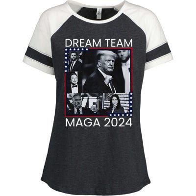 Dream Team Republican Trump Vance 2024 Enza Ladies Jersey Colorblock Tee