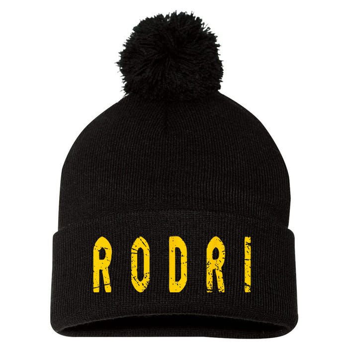 Distressed Team Rodri Surname Last Name Familia Proud Family Pom Pom 12in Knit Beanie