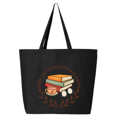 Drink Tea Read Books Be Happy Gift For Reading Books 25L Jumbo Tote