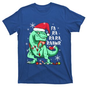 Dinosaur T Rex In Santa Hat Fa Ra Rawr Christmas Cute Gift T-Shirt