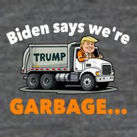 Donald Trump Rides A Garbage Truck 7 Panel Mesh Trucker Snapback Hat