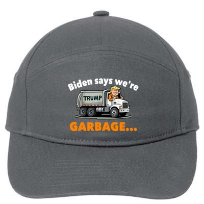 Donald Trump Rides A Garbage Truck 7-Panel Snapback Hat