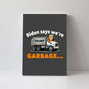 Donald Trump Rides A Garbage Truck Canvas