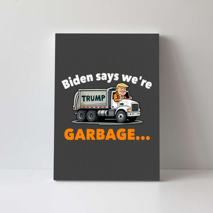 Donald Trump Rides A Garbage Truck Canvas