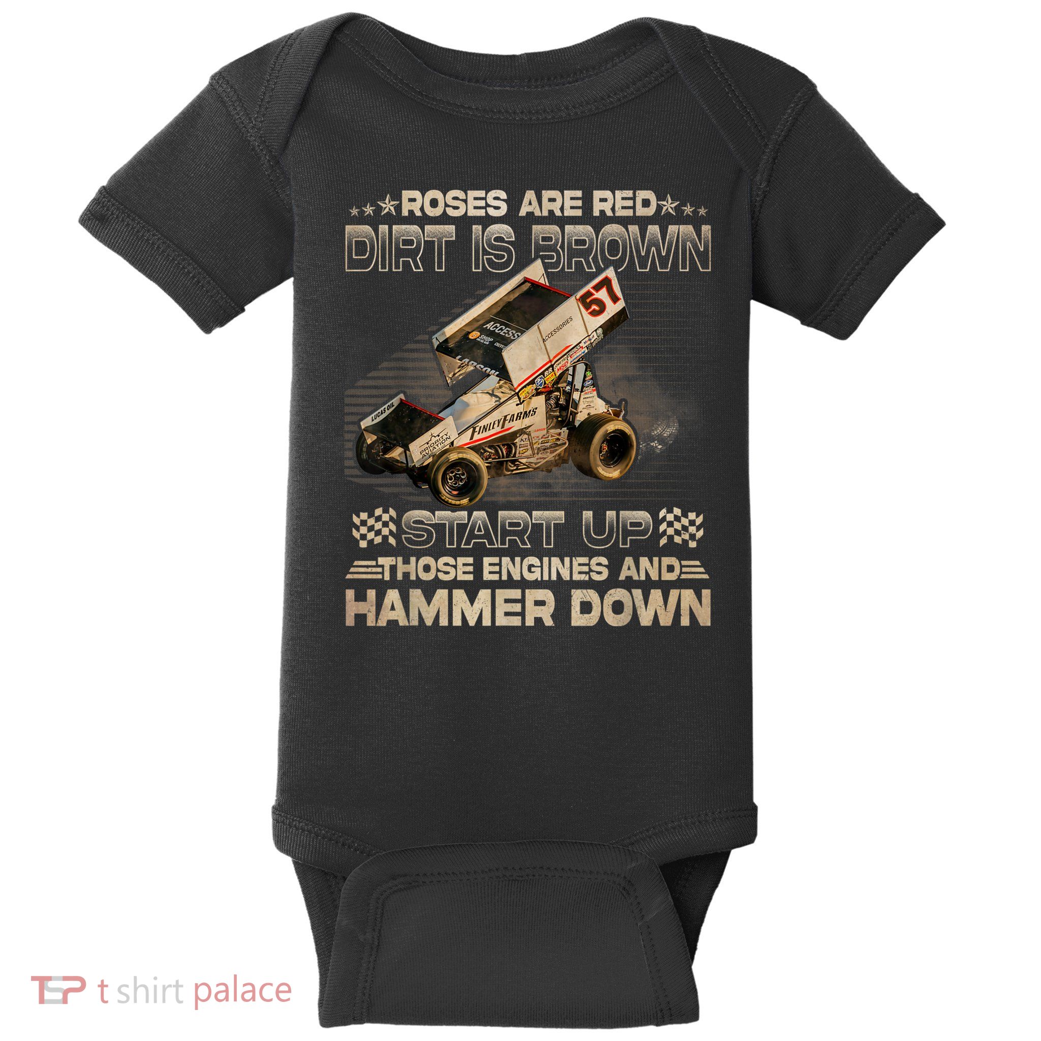 Dirt Track Racing Kyle Larson Champion Sprint Car Baby Bodysuit